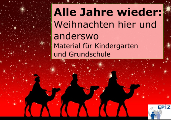 Die Heiligen drei Könige auf Kamelen auf ihrem Weg nach Bethlehem