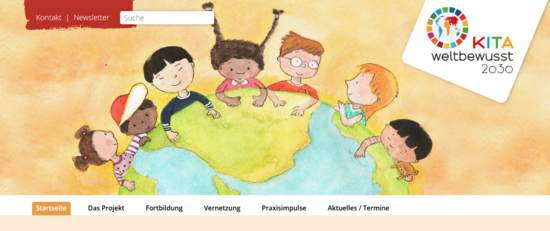 Ansicht der Webseite KITA Weltbewusst 2030