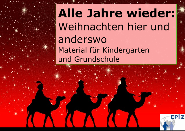 Die Heiligen drei Könige auf Kamelen auf ihrem Weg nach Bethlehem