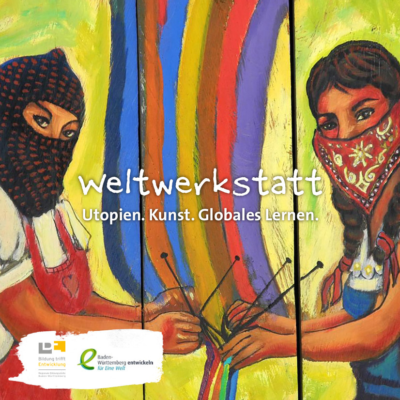 Frontansicht der Publikation Weltwerkstatt Utopien Kunst Globales Lernen
